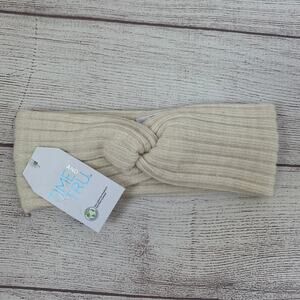 Time and Tru Off White Knit Headband Ear Warmer Winter Twisted Bow One Size